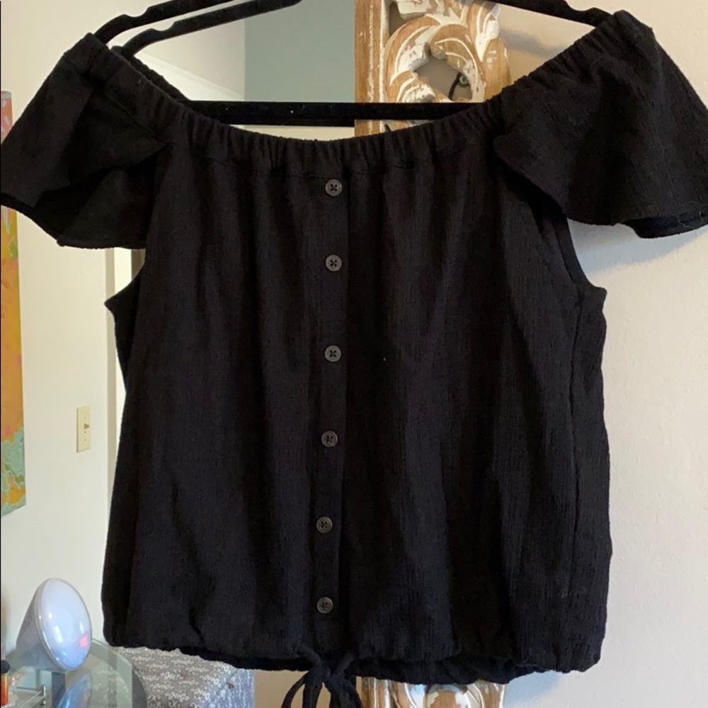 Madewell off the shoulder black top